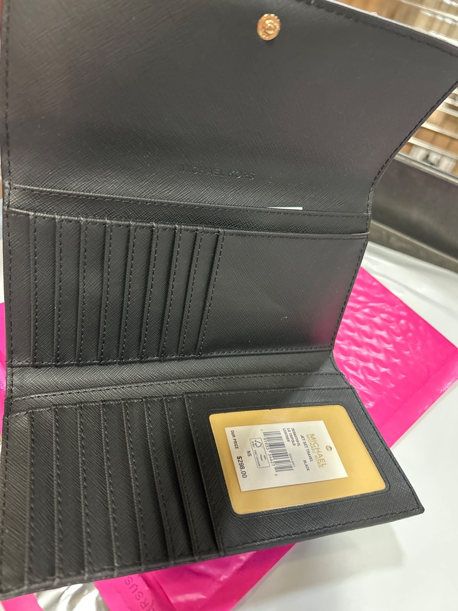 Trifold Wallet Michael Kors Black Wallet Purse Michael Kors Colby