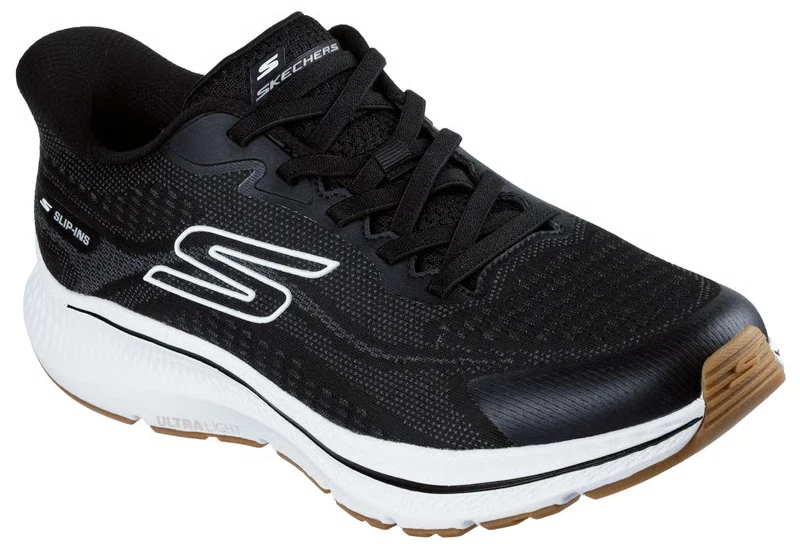 NEW MENS SKECHERS SLIP INS GO RUN CONSISTENT 2.0 LOCKHART Black KNIT Shoes