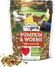 Chicken Snacks Pumpkin  Worms 2lb Bag Global Harvest, Gourmet MultiGrain...