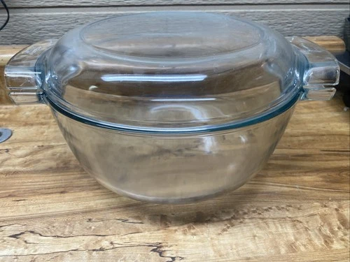 Vintage Pyrex Clear 10 inch Glass Bowl With Lid # 458 Made In France