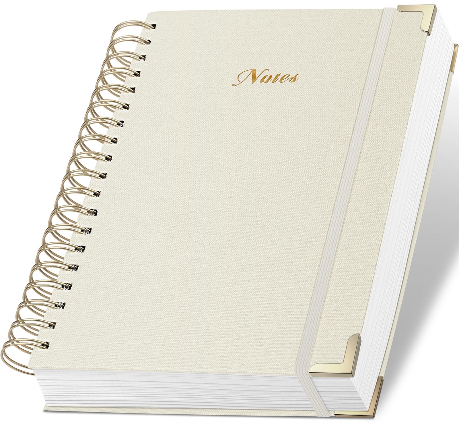 Spiral Notebook Journal, 328 Pages Linen A5(5.8INCH×8.3INCH), A-Notes-AWhite