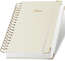Spiral Notebook Journal, 328 Pages Linen A5(5.8INCH×8.3INCH), A-Notes-AWhite