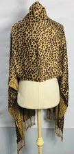Vintage Cejon Leopard Scarf 82”x23”