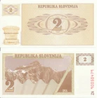 Slovenia - 2 Tolarja 1990 UNC - Pick 2r, Serie ZA - replacement
