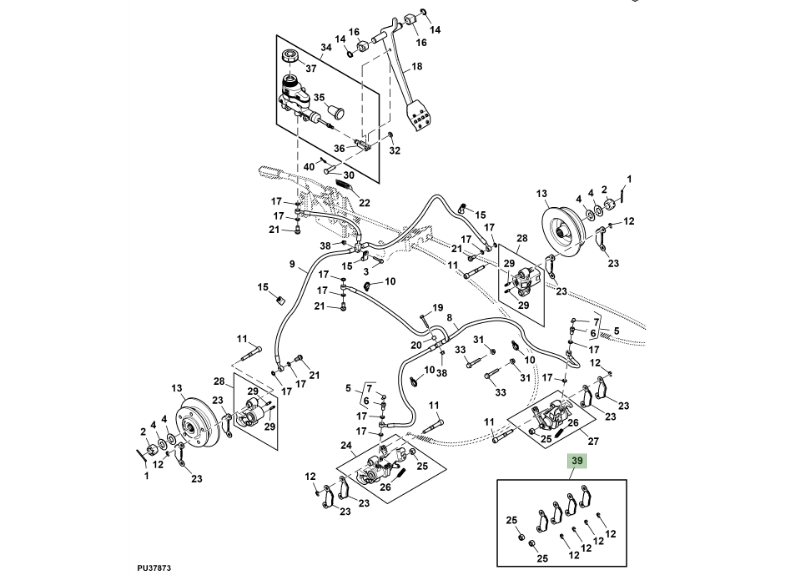 Genuine John Deere Gator HPX615E PC13329 Brake Pad Kit AM141182 eBay