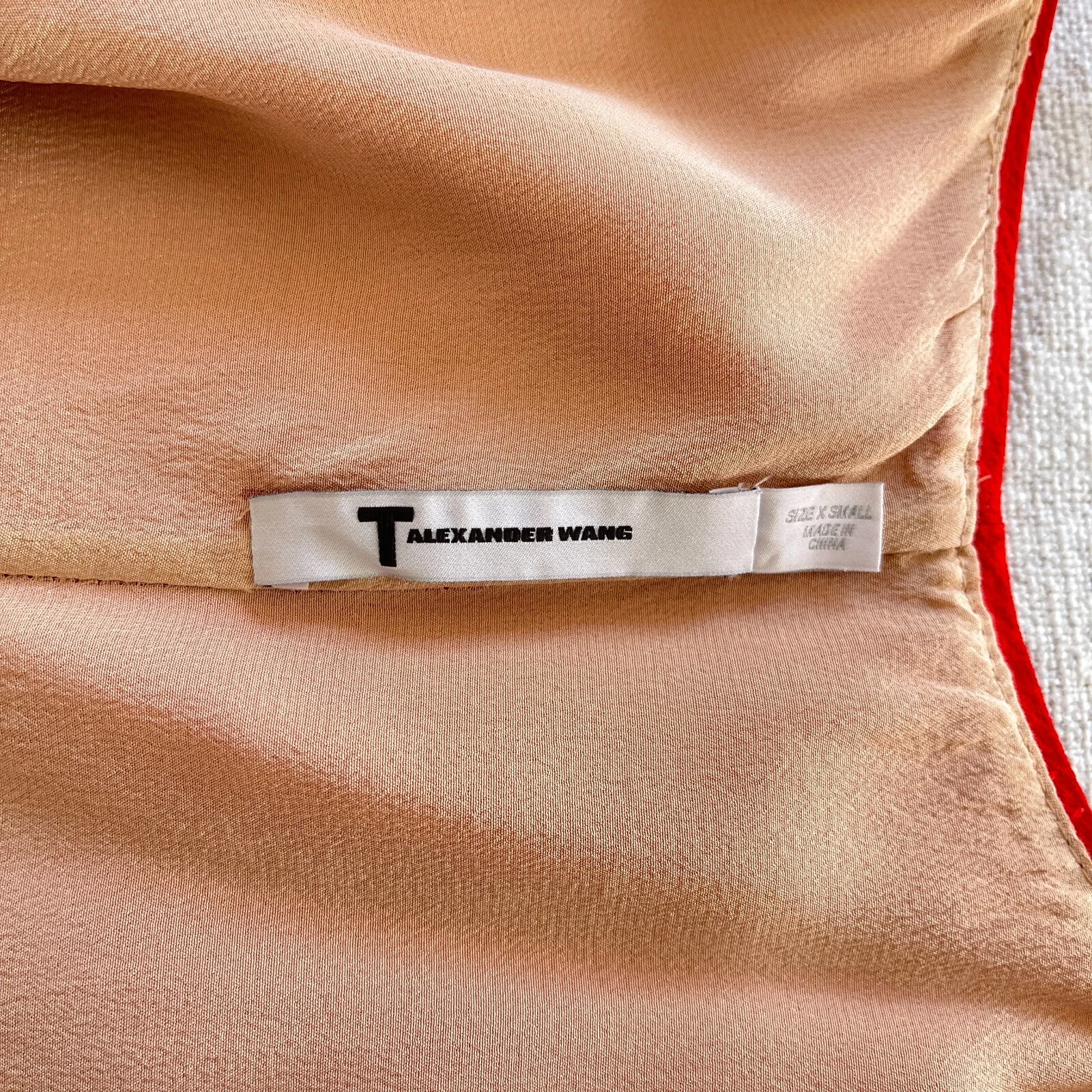 Abito T by Alexander Wang rosso seta scollo a V slip taglia XS