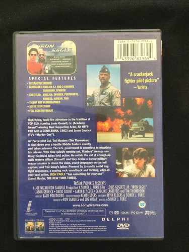 Iron Eagle (DVD, 1986) Louis Gossett Jr. Aerial Action FREE SHIPPING - Picture 2 of 3