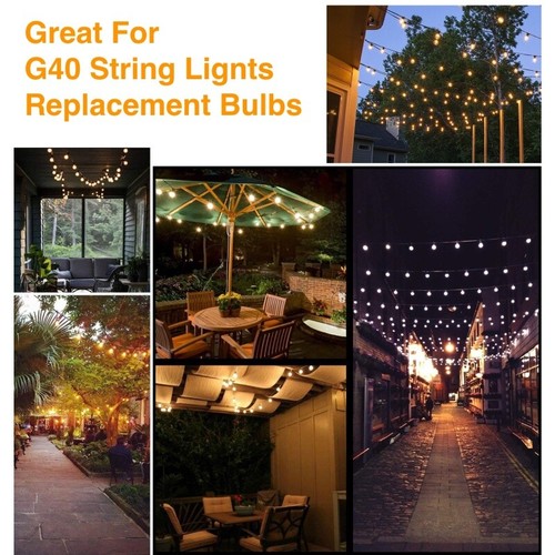 10pcs G40 LED Replacement Bulb, E12 0.6W Globe Bulbs, Warm White, Dimmable - Picture 6 of 7