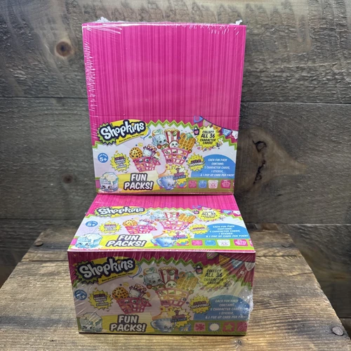 Shopkins Series 1 Trading Cards 2 Box Lot Factory Sealed 48 Fun Packs Per Lot