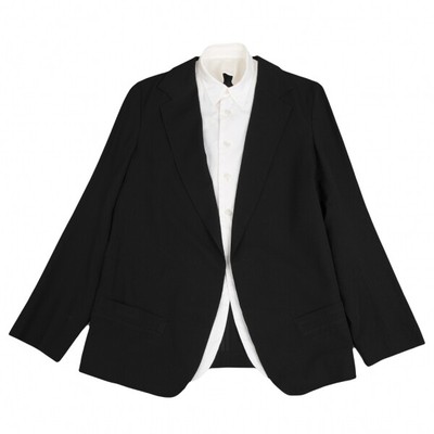 Y's Wool Gabardine Shirt Collar Layered Jacket Size 4(K Y's Wool Gabardine Shirt Collar Layered Jacket Size 4(K