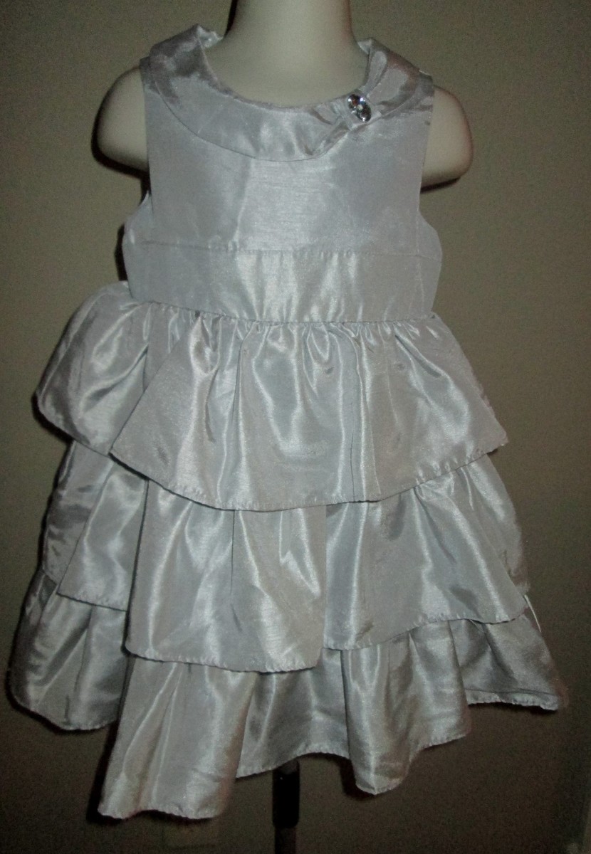 silver toddler dress Elegant Baby Silver Sequin Puff Sleeve Pleated Party Dress Toddler Prom Dress