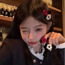 Flocking Flower Hairpin Hair Accessory Duckbill Clip Barrettes Bangs Side Clip✔