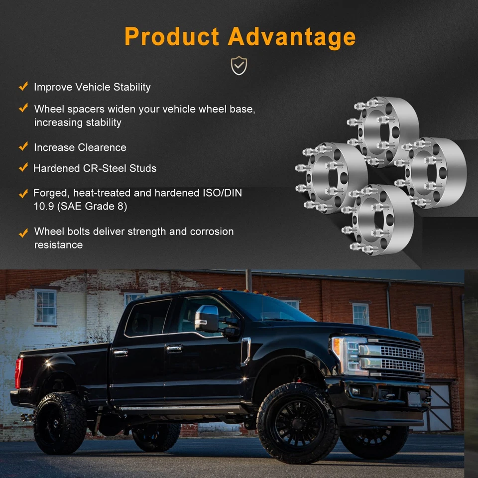 4 piezas espaciadores de rueda de 3" 8x170 14x1,5 para Ford F-250 F-350 Super Duty Ford Excursion Foto 4 de 4