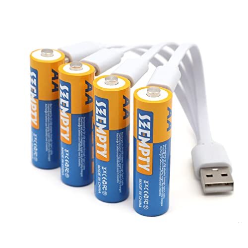 Lithium Rechargeable Batteries AA, 1.5V Li-ion USB AA Battery 2600mWh with 4 ...-image