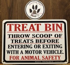 Metal Kennel Treat Bin Dog Sign For FENCE,Beware Of Dog 8"x12" Guard Dogs