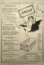 1896 Tanglefoot Fly Paper Box Art Grand Rapids Michigan Vtg Print Advertising