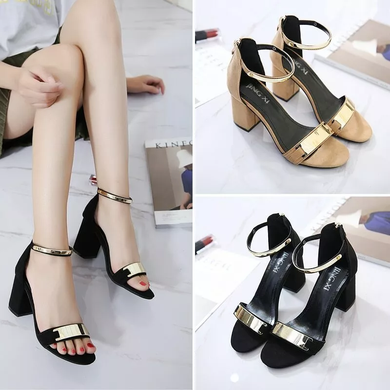 SanDalias COn Tac n GrUesO Para Mujer Zapatillas De Punta Abierta Moda De Verano