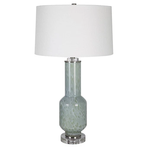 Uttermost Imperia Contemporary Crystal Glass Iron Fabric Table Lamp in Blue/Gray - Picture 3 of 3