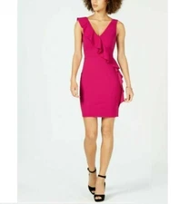 Night Way Womens Size 10 Pink Party Crepe Sleeveless Cocktail Dress NEW