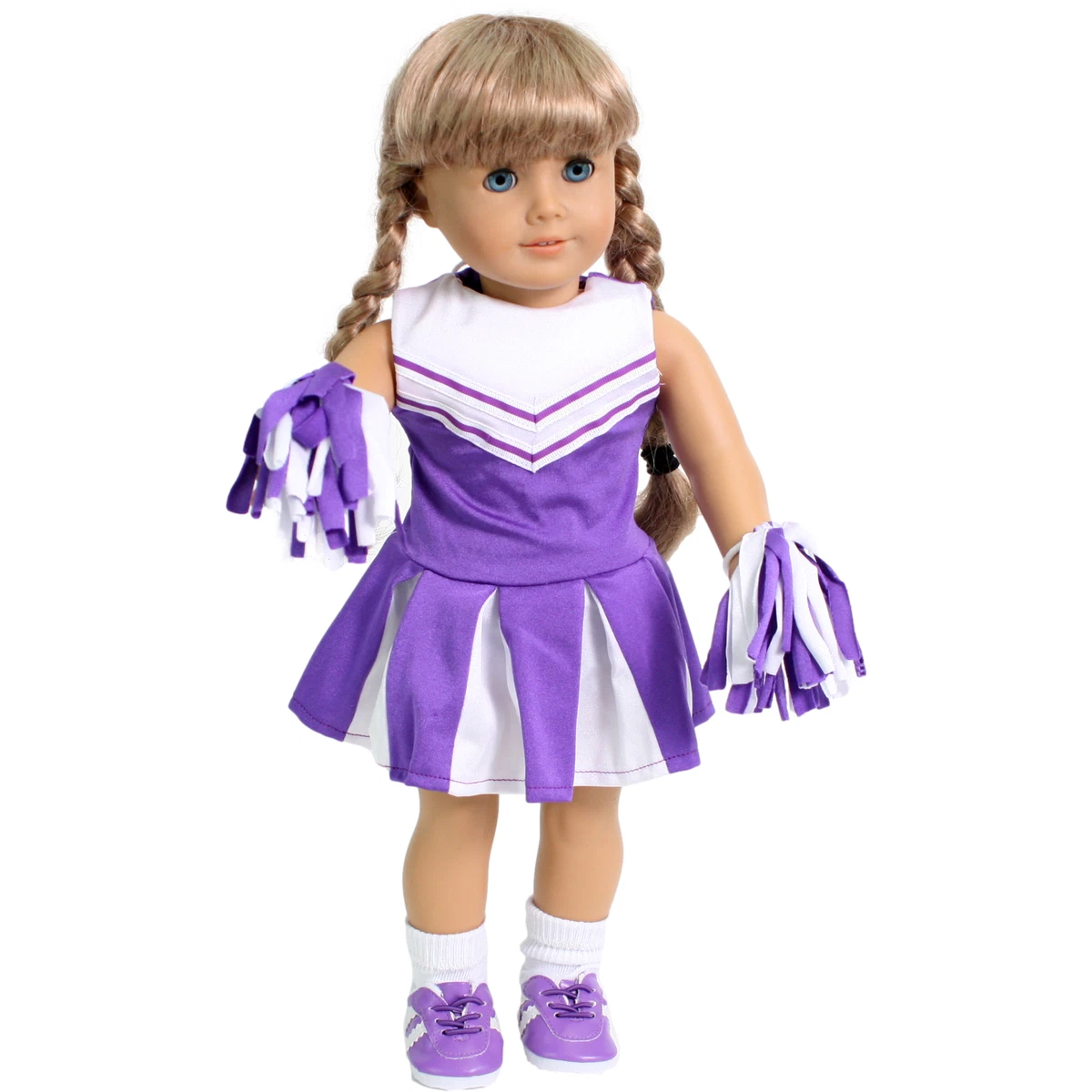 Purple Cheerleader Outfit 18 Doll Clothes for American Girl Dolls