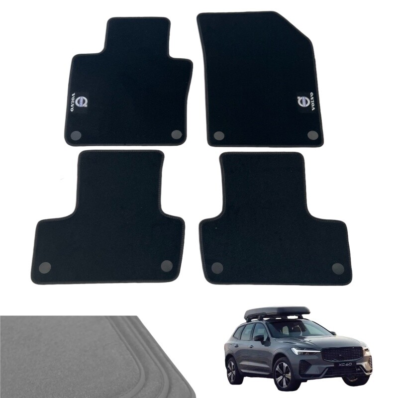Luxury Velour Floor Mats for Volvo XC60 2018-2025 Custom Fit Car Carpets
