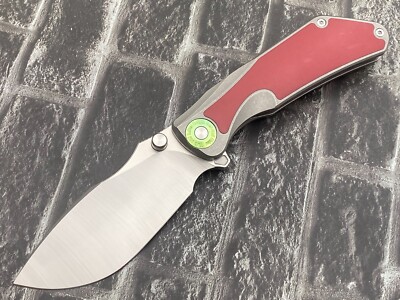 Twosun TS437-D2-Sand Folding Knife D2 Titanium/ Micarta Handle Big Folder Knife