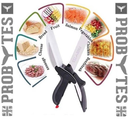 2 in 1 Clever Cutter Chopping Board, Smart Scissor, Removable Knife, Safety Lock - Picture 6 of 10