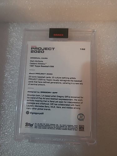 Topps PROJECT 2020 #152 Mark McGwire by Gregory Siff w/Box - PR 6977 - Picture 2 of 2