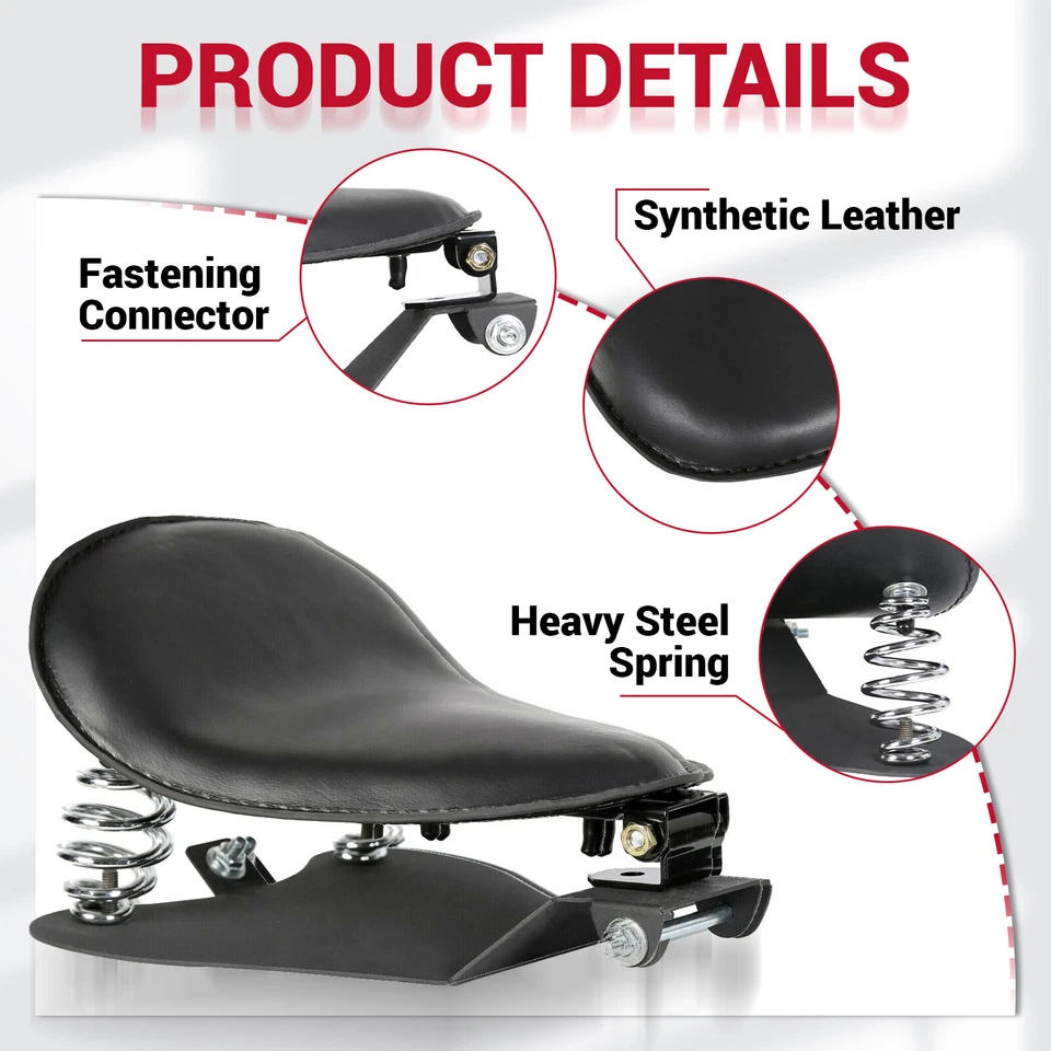 Soporte de resorte de asiento individual para motocicleta con base para Harley Sportster Chopper Bobber Foto 3 de 4