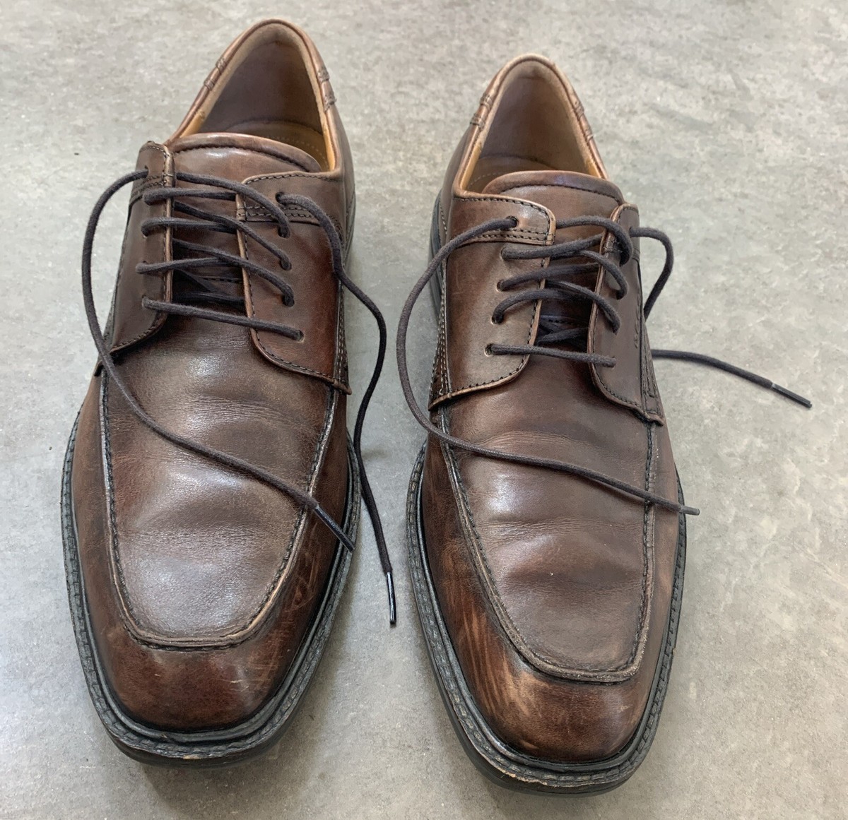 ECCO Mens Casual Dress Shoe Soft Mahogany Brown Leather  display picture 1