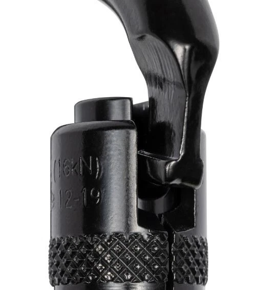 Mosquetón US Rigging Supply acero al carbono negro modificado-D bloqueo giratorio 50 kN Foto 2 de 4