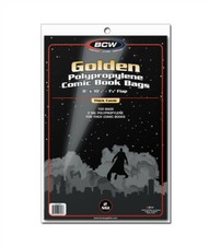100 BCW THICK Golden Age Comic Book Archival Poly Bags  Acid Free Backer Boards