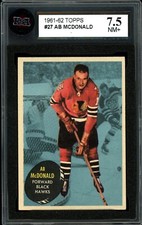 1961-62 TOPPS HOCKEY NHL #27 Ab Mcdonald 7.5 NM + Chicago Black Hawks