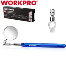 WORKPRO 2-in-1 Telescoping Inspection Mirror Magnetic Pick-Up Tool Round Mirrors