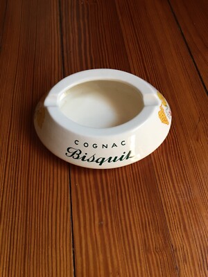 ASHTRAY CERAMIC POTTERY BISQUIT COGNAC FRANCE RENAULT DUBOUCHE & CO. Salins