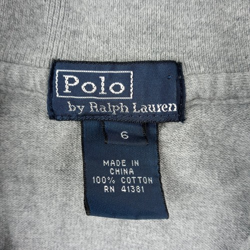Polo Ralph Lauren Jacket Sweater Boys 6 Mock Neck Full Zip Embroidered Logo Gray - Picture 6 of 9
