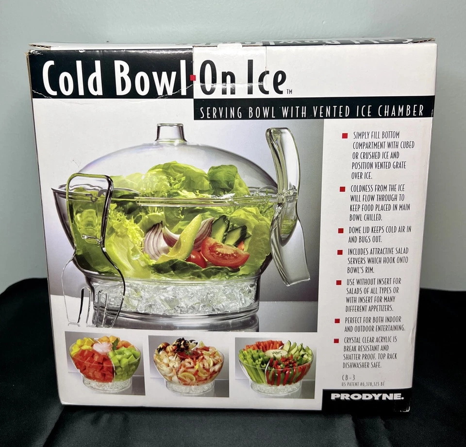 Prodyne Cold Bowl On Ice Acrylic 11”x9” Serving Bowl Vented Ice Chamber 6.5 Qt - Image 4 of 4