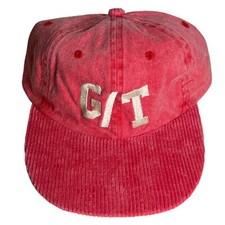 Nissan G/T GT G T VINTAGE 80's Red Salmon Corduroy Trucker Cap Hat Adjustable