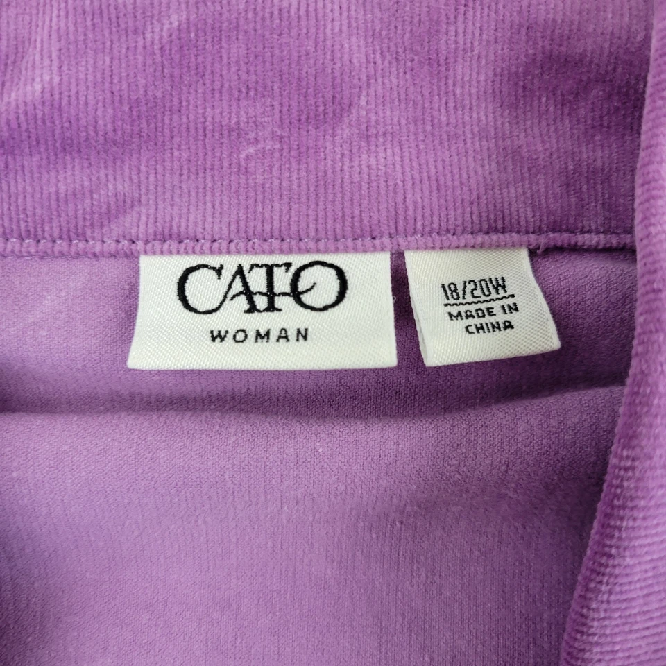 Cato Blazer Womens 18/20W Purple Corduroy Button Pockets Long Sleeve - Image 3 of 4