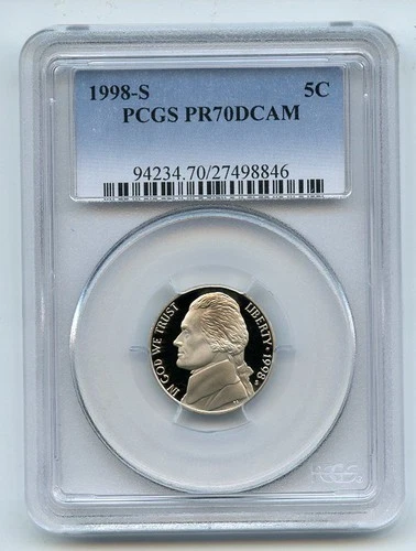 1998-S Jefferson Nickel Proof — photo from another recent sale