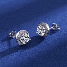 Women's Zircon Stud Earrings Hypoallergenic Copper Ear Studs Jewelry Gift Idea