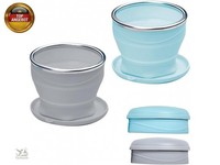 2 StüCk Zusammenklappbare Kaffeebecher– 180Ml Silikon Reisebecher Mit Deckel Le