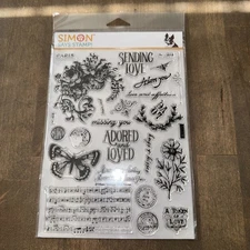 Simon Says Stamp Vintage Love Notes Clear Cling Stamp Set New In Package