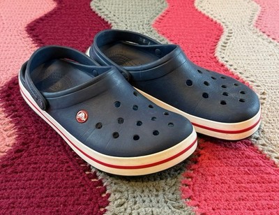 Crocs Unisex  Crocband Clog  Navy Blue/ Red/ White US Men s 10