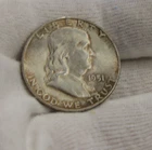 1951 S US Franklin Half 50c Unc Mint Set Toning