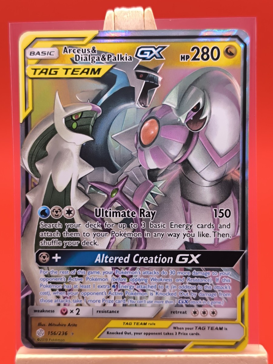 Arceus & Dialga & Palkia Tag GX 156/236 Cosmic Eclipse Ultra Rare Pokemon  Card