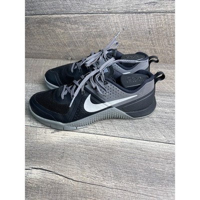 Nike Metcon 1 704688-002 Mens US 8 Training Shoes Black Gray Athletic Sneakers
