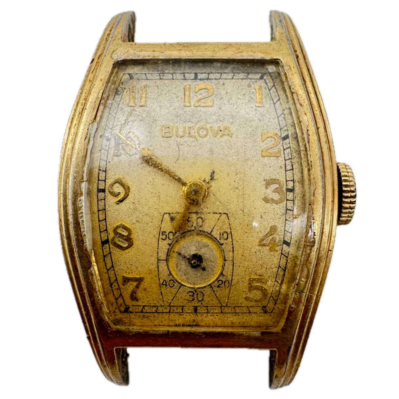 Vintage 1940 Bulova Dean Men's Mechanical Wristwatch 10 AX USA Steel & 10k RGP