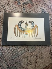 Vintage 1975 Jackson Beardy Signed Abstract Communication Print/ Litho