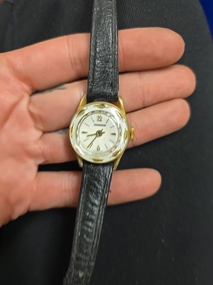 Vintage Manson Swiss Made Diamond Tooled Round Gold Plated  display picture 1